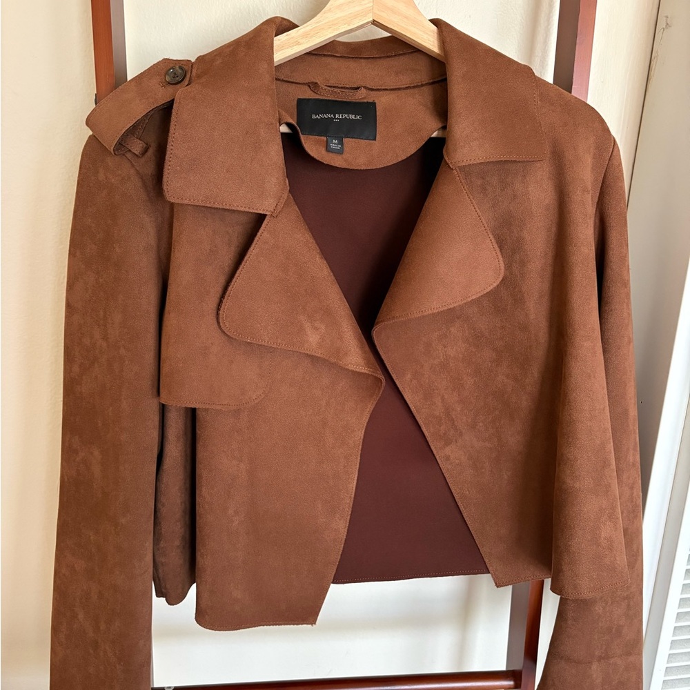 Banana Republic Factory Faux Suede Moto Jacket / M - Picture 1 of 6